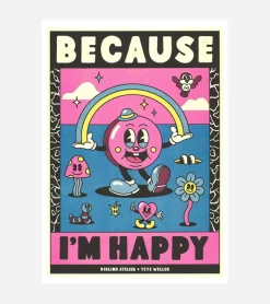 Affiche A3 Because I’m Happy, Pharrell Williams - Kiblind Atelier