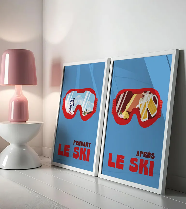 Affiche 30x40 Pendant le ski - Soleil Mojito