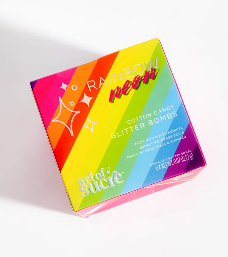 Bombes à paillettes arc-en-ciel pour cocktails