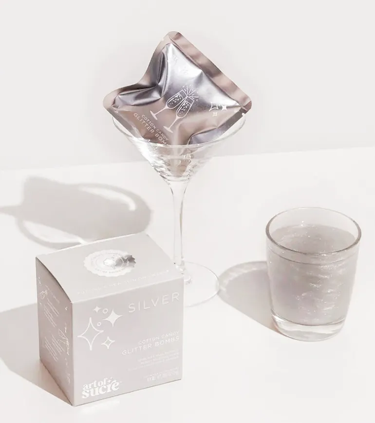 Bombes à paillettes argentées pour cocktails