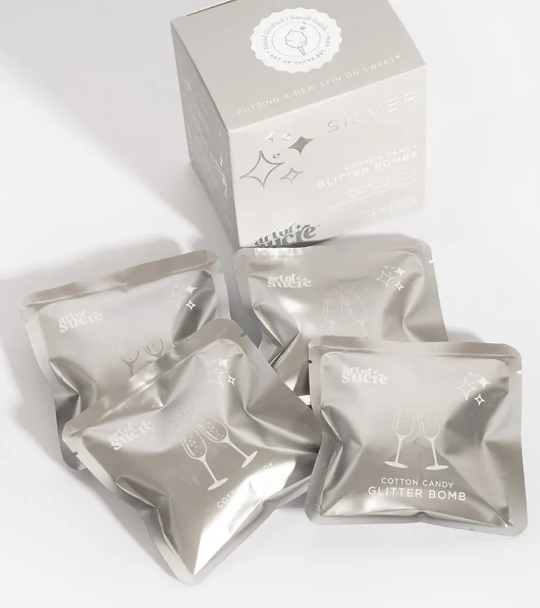 Bombes à paillettes argentées pour cocktails