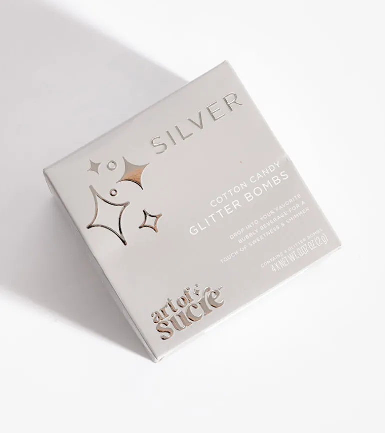 Bombes à paillettes argentées pour cocktails
