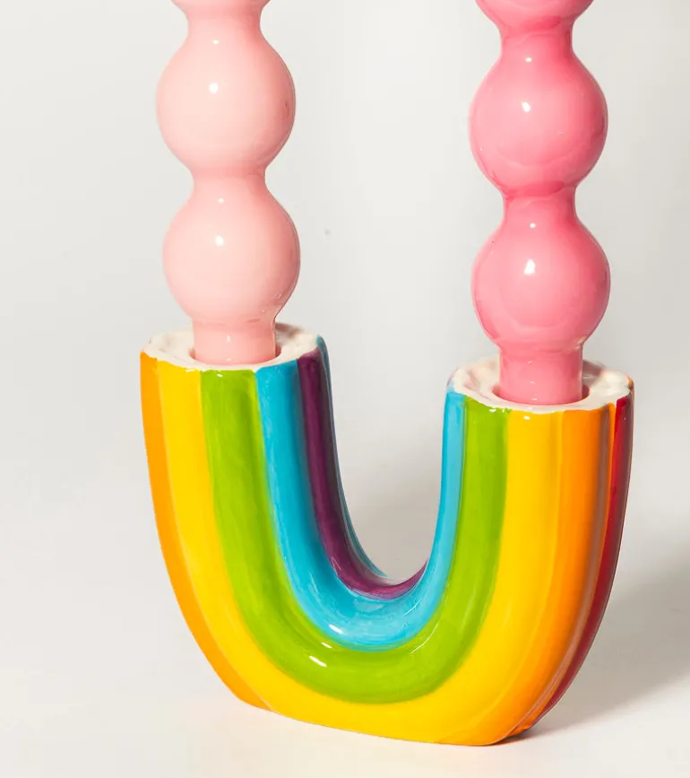 Bougeoir arc-en-ciel