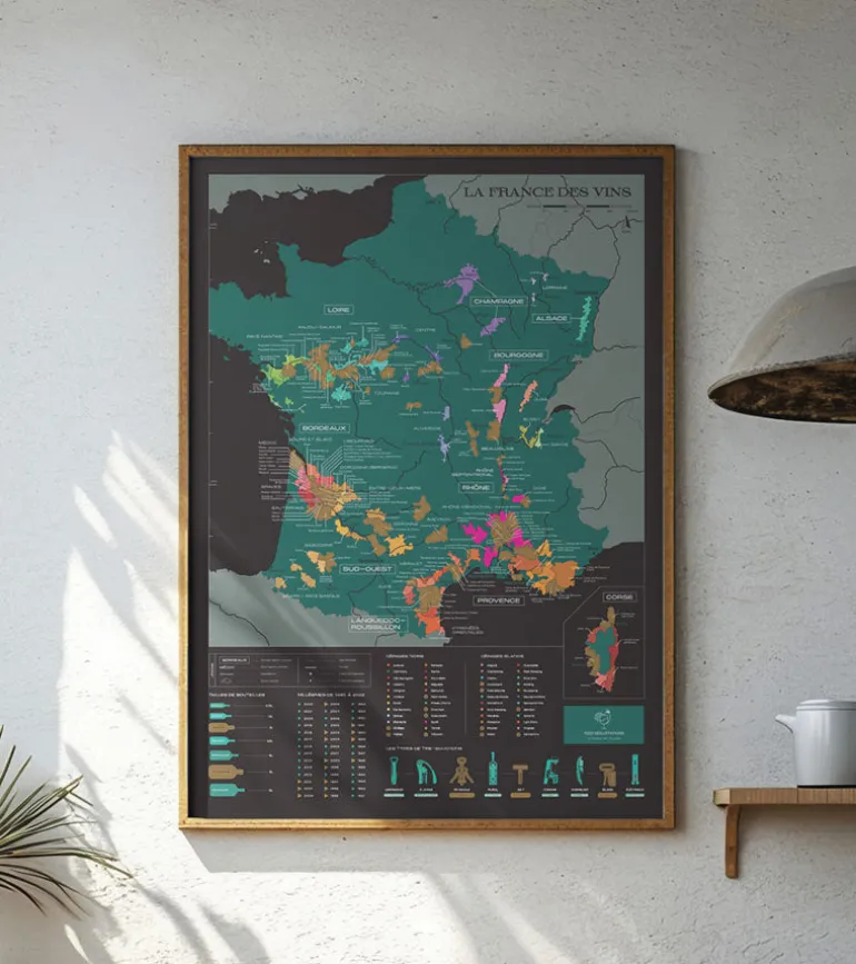 Carte à gratter : la France des vins