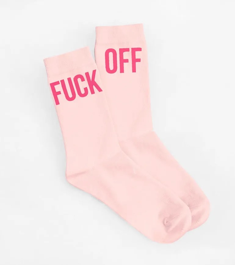 Chaussettes fuck off rose