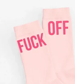 Chaussettes fuck off rose