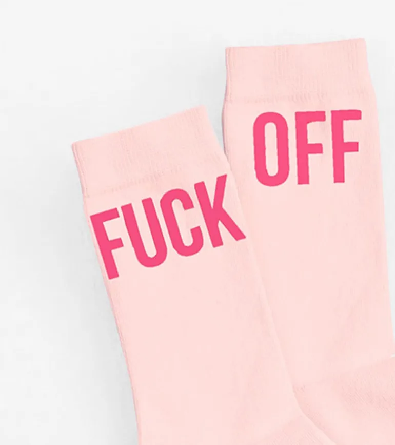 Chaussettes fuck off rose