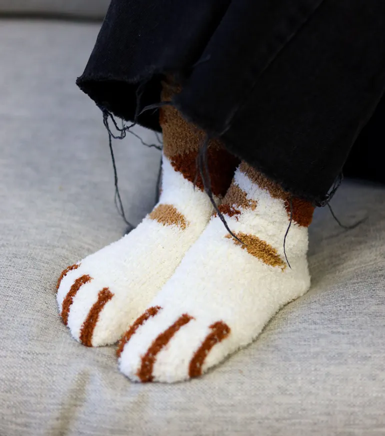 Chaussettes moumoute chat