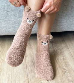 Chaussettes ourson en moumoute