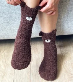 Chaussettes ourson en moumoute