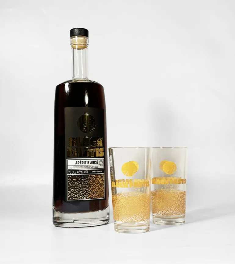 Coffret Pastis noir & verres