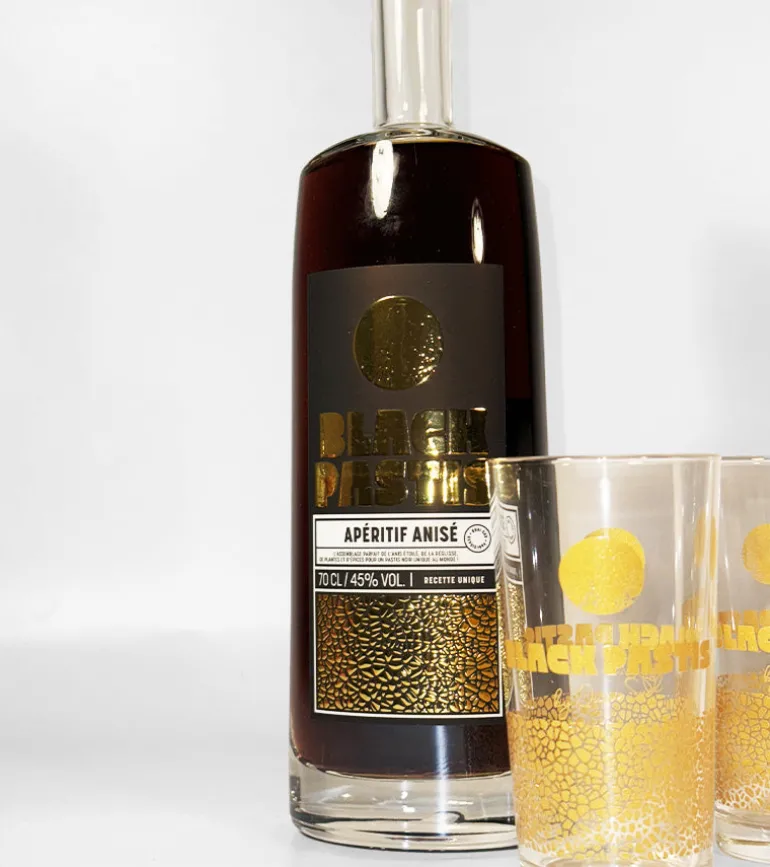 Coffret Pastis noir & verres