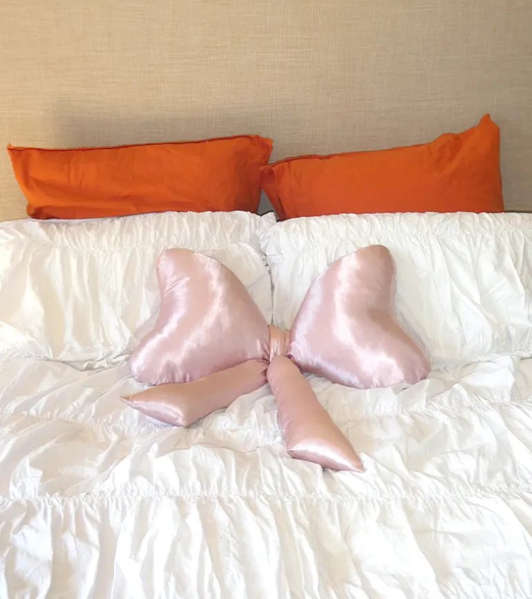 Coussin noeud XL en satin