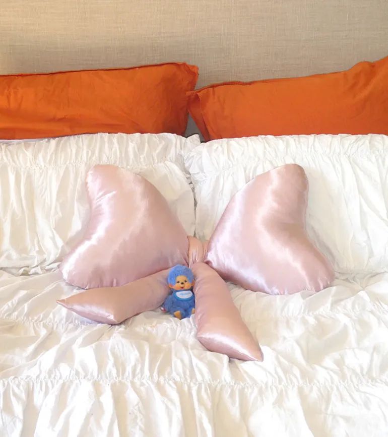 Coussin noeud XL en satin