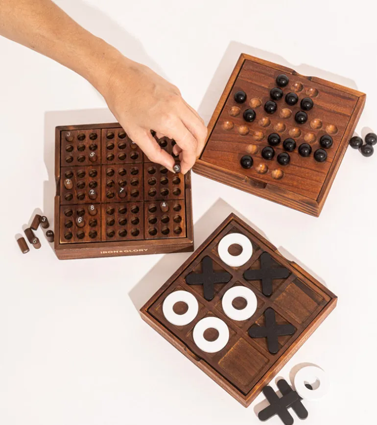 Jeu solitaire en bois