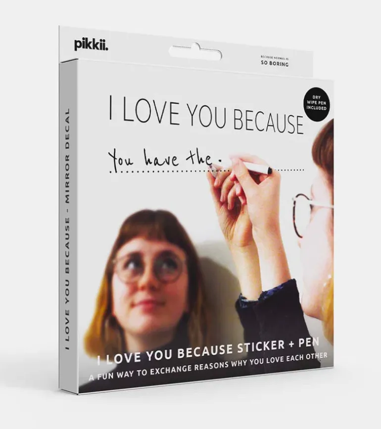 Kit stylo + sticker à compléter - "I Love You Because"