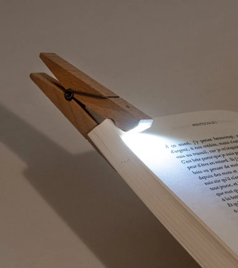 Lampe de lecture pince à linge