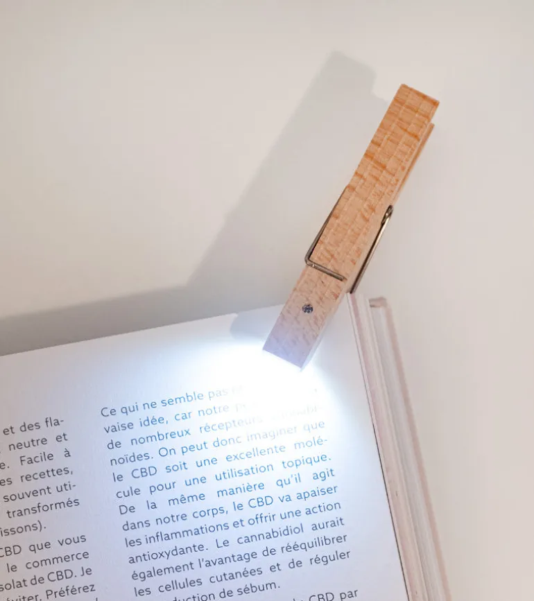 Lampe de lecture pince à linge