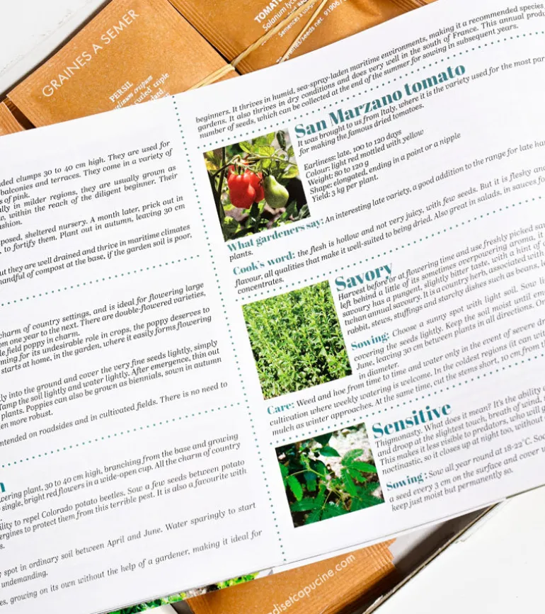 Le coffret de 52 sachets de graines