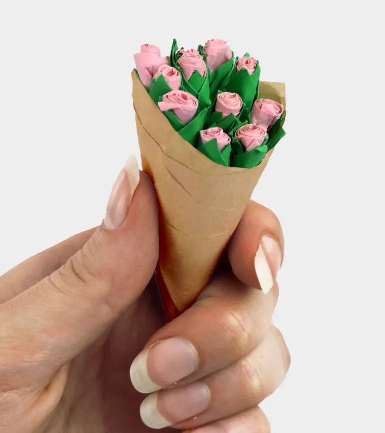 Mini bouquet de fleurs en papier à personnaliser