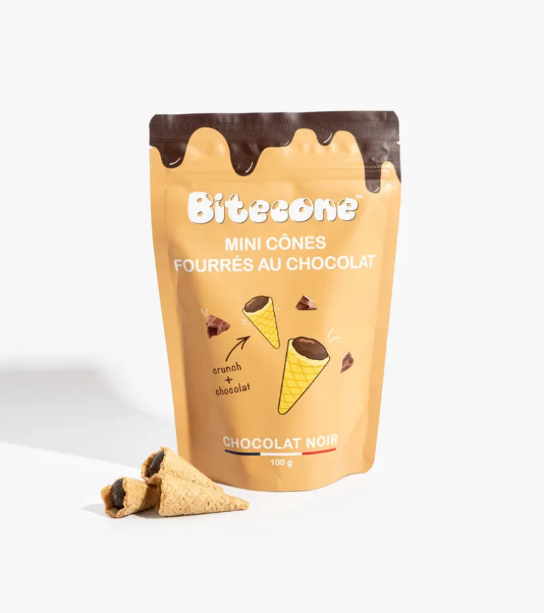 Mini cônes fourrés au chocolat