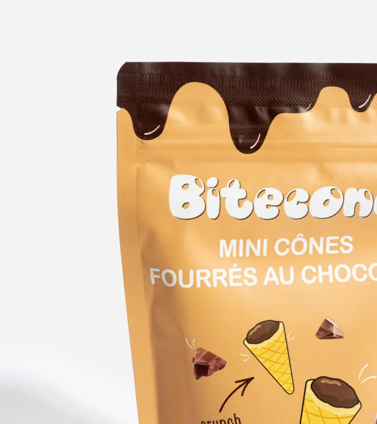 Mini cônes fourrés au chocolat