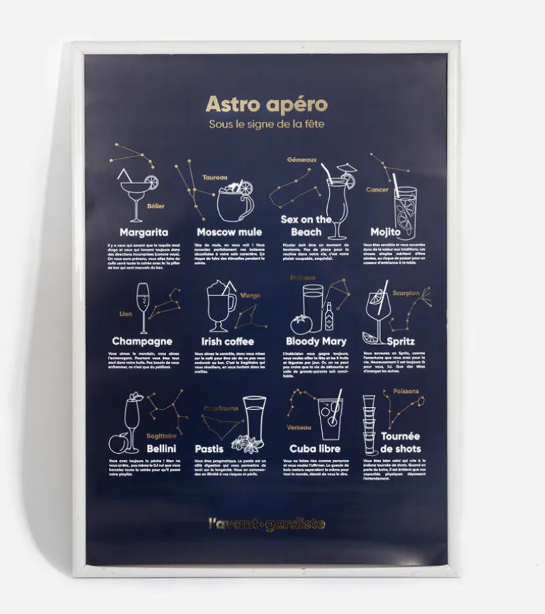 Poster astro apéro - 1 cocktail = 1 signe