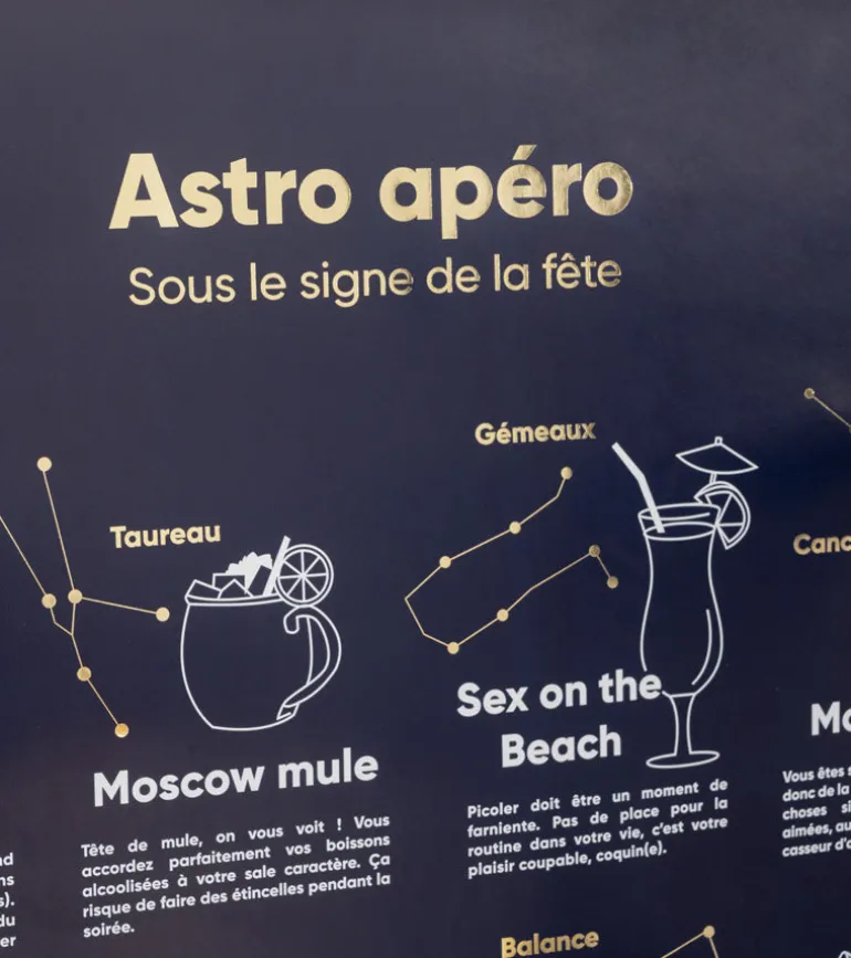 Poster astro apéro - 1 cocktail = 1 signe