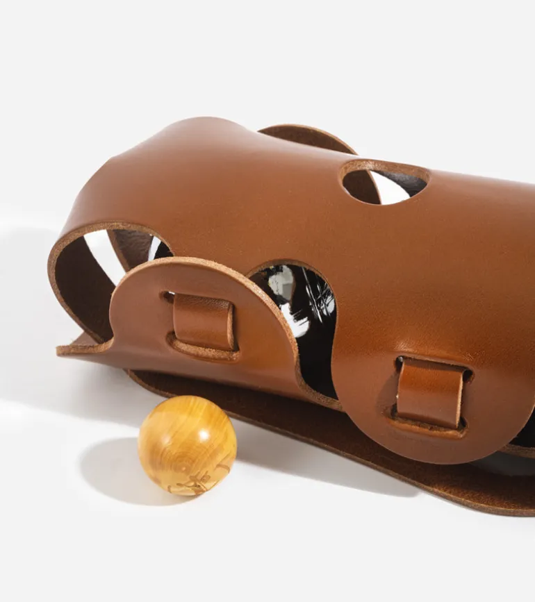Sacoche de pétanque en cuir