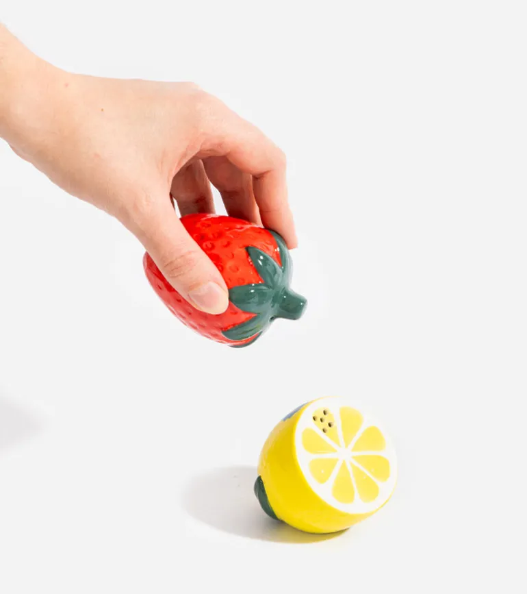 Salière et poivrière citron et fraise