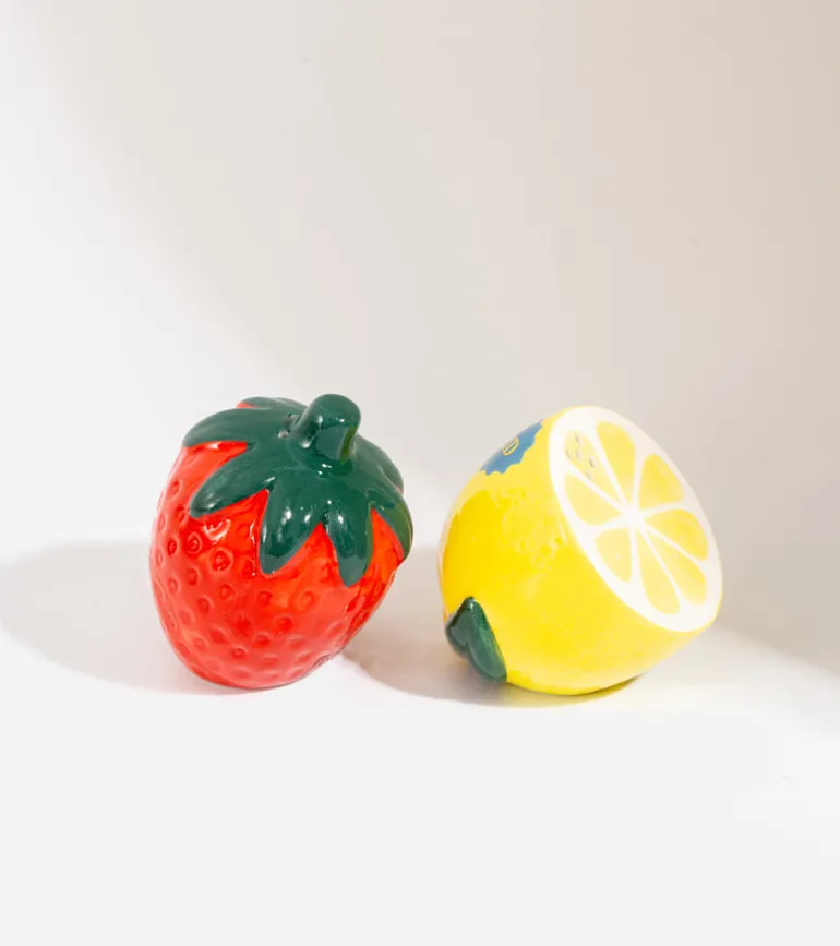 Salière et poivrière citron et fraise