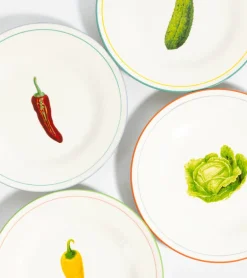 Set de 4 assiettes à dessert légumes