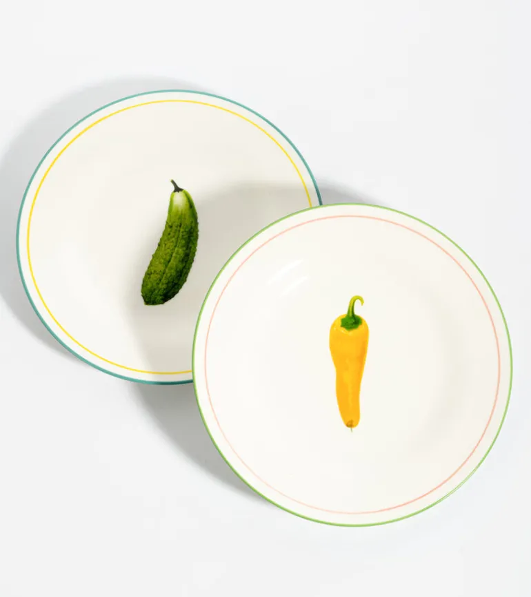 Set de 4 assiettes à dessert légumes