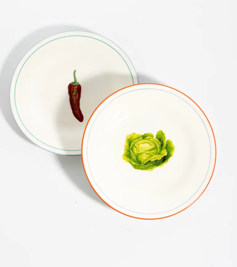 Set de 4 assiettes à dessert légumes