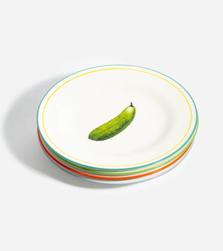 Set de 4 assiettes à dessert légumes