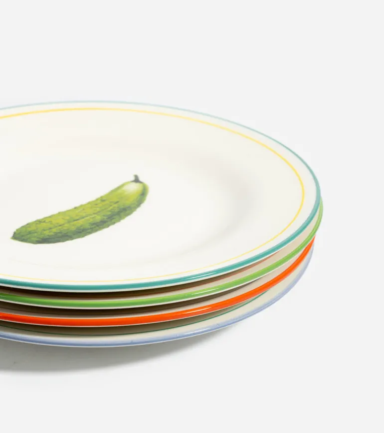 Set de 4 assiettes à dessert légumes