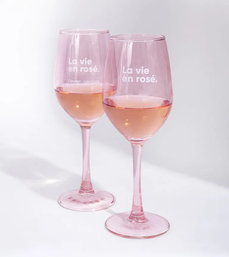 Set de deux verres - La vie en rosé
