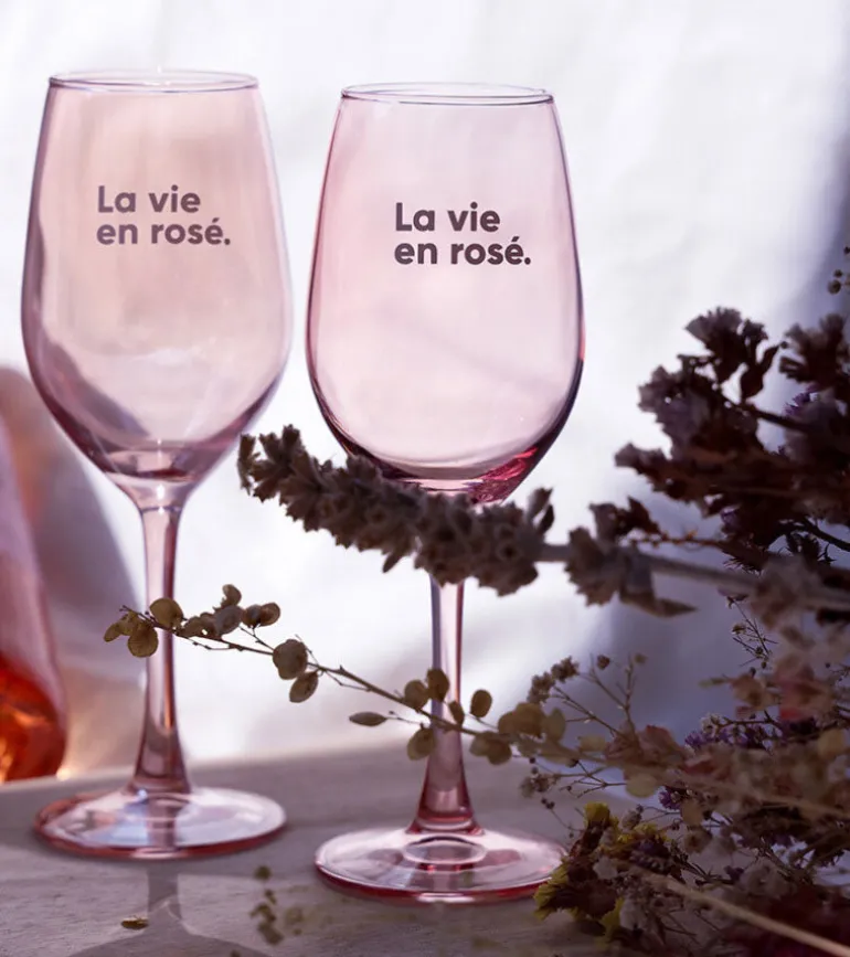 Set de deux verres - La vie en rosé