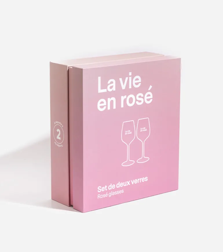 Set de deux verres - La vie en rosé