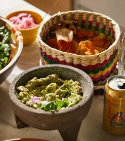 Set mortier, pilon et panier pour tortilla