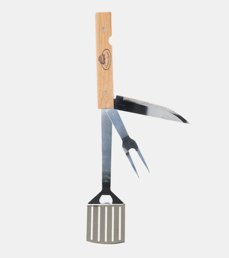 Ustensile pour barbecue 4 en 1 pliable