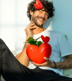 Vase coeur rouge en céramique