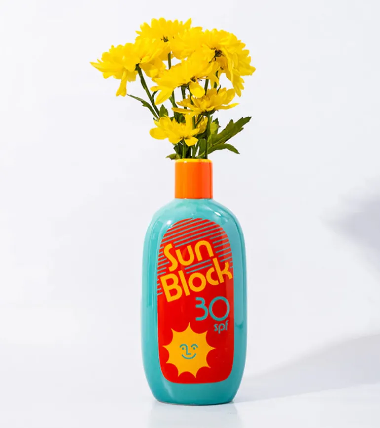 Vase crème solaire